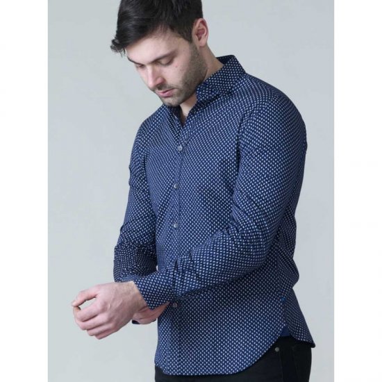 D555 Lavar Long Sleeve Diamond Printed Shirt - Košulje - Muške Košulje Veliki Brojevi