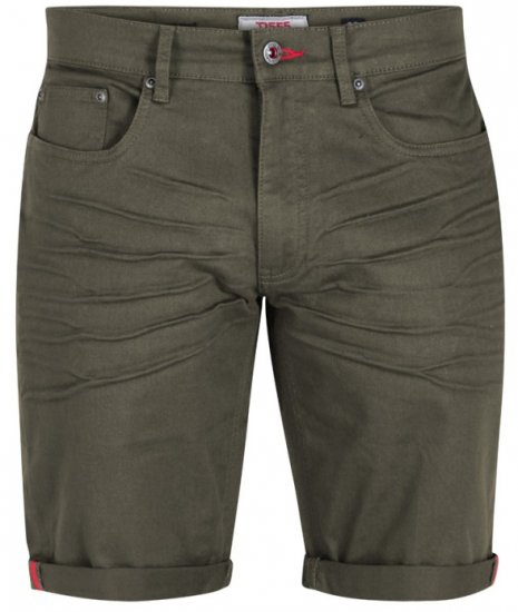 D555 Gilbert Stretch Shorts Khaki - Kratke hlače - Muške Kratke Hlače Veliki Brojevi 