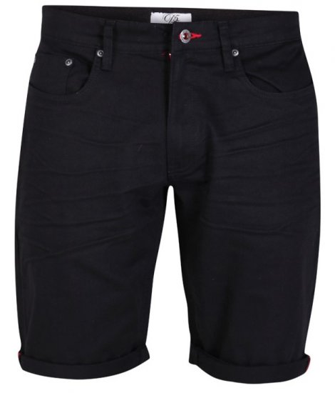D555 Gilbert Stretch Shorts Black - Kratke hlače - Muške Kratke Hlače Veliki Brojevi 