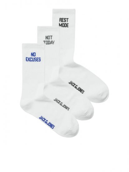 Jack & Jones Power Statements Teniske čarape Bijela 3-pack - Donje rublje & kupaće hlače - muške donje rublje veliki brojevi