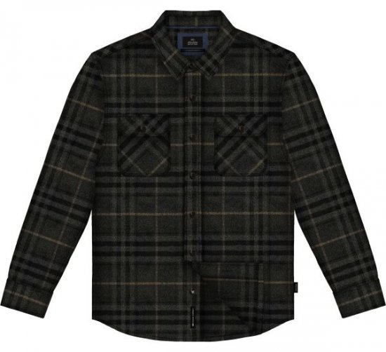 Double Outfitters GS-5233 Flanelska košulja Crna/Siva - Košulje - Muške Košulje Veliki Brojevi