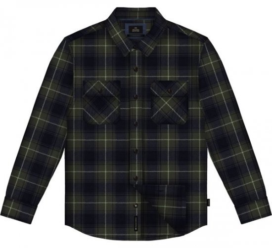 Double Outfitters GS-5233 Flanelska košulja Maslinasta/Plava - Košulje - Muške Košulje Veliki Brojevi