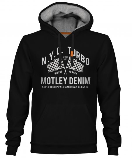 Motley Denim Halifax Hoodie Black - Puloveri & dukserice - Muške Puloveri & dukserice veliki brojevi