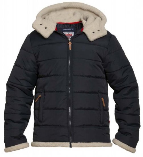 D555 Hudson Hooded Puffer Jacket Navy - Jakne - Muške Jakne Veliki Brojevi