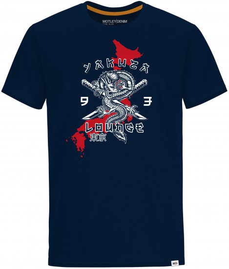 Motley Denim T-shirt Huntington Navy - Majice Kratkih Rukava - Muške Majice Kratkih Rukava Veliki Brojevi 