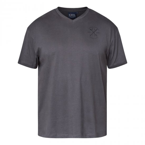 North Latitude Alpine Club T-Shirt Siva/boja ugljena - Majice Kratkih Rukava - Muške Majice Kratkih Rukava Veliki Brojevi 