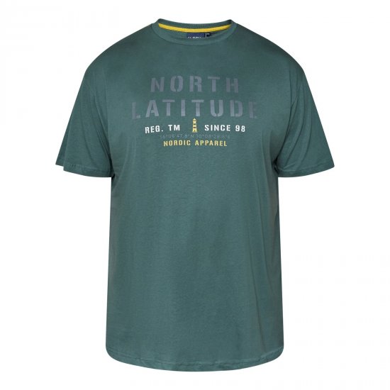 North Latitude T-Shirt Zelena/kaki - Majice Kratkih Rukava - Muške Majice Kratkih Rukava Veliki Brojevi 