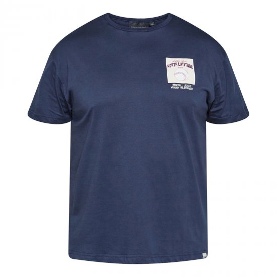 North Latitude T-Shirt With Print Tamnoplava - Majice Kratkih Rukava - Muške Majice Kratkih Rukava Veliki Brojevi 