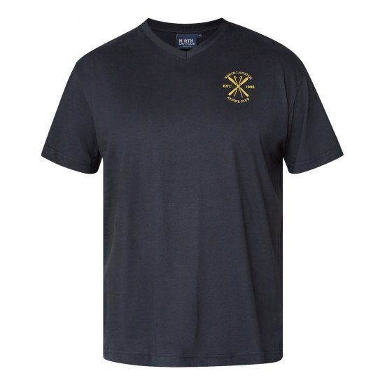 North Latitude Alpine Club T-Shirt Crna - Majice Kratkih Rukava - Muške Majice Kratkih Rukava Veliki Brojevi 