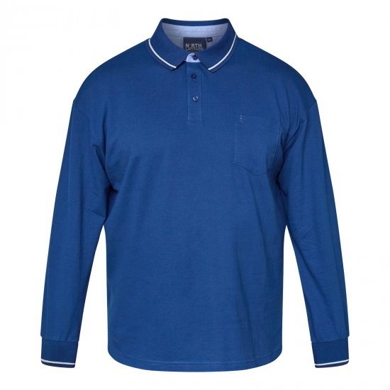 North Latitude Superflex Polo LS Plava - Polo majice - Muške Polo Majice Veliki Brojevi