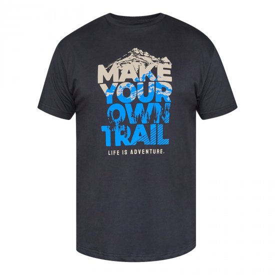 North Latitude Trail T-Shirt Crna - Majice Kratkih Rukava - Muške Majice Kratkih Rukava Veliki Brojevi 