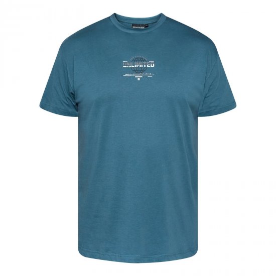 North Latitude T-Shirt With Print Plava - Majice Kratkih Rukava - Muške Majice Kratkih Rukava Veliki Brojevi 