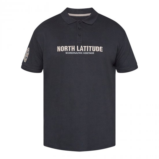 North Latitude Logo Polo Crna - TALL polo majice - TALL polo majice za visoke