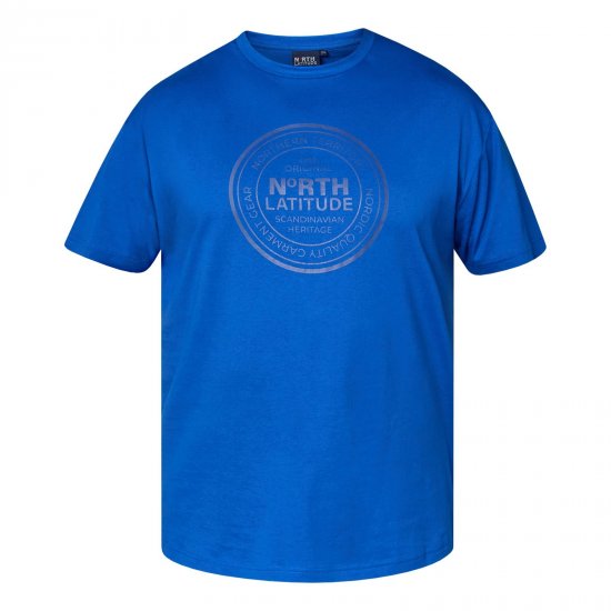 North Latitude T-Shirt Plava - Majice Kratkih Rukava - Muške Majice Kratkih Rukava Veliki Brojevi 