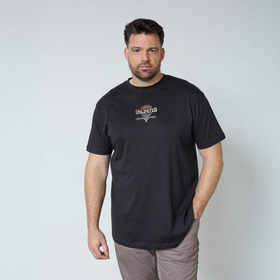 North Latitude T-Shirt With Print Crna - Majice Kratkih Rukava - Muške Majice Kratkih Rukava Veliki Brojevi 