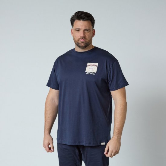 North Latitude T-Shirt With Print Tamnoplava - Majice Kratkih Rukava - Muške Majice Kratkih Rukava Veliki Brojevi 