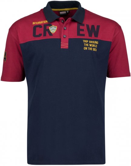 Adamo Crew Printed Jersey Poloshirt Burgundy - Polo majice - Muške Polo Majice Veliki Brojevi