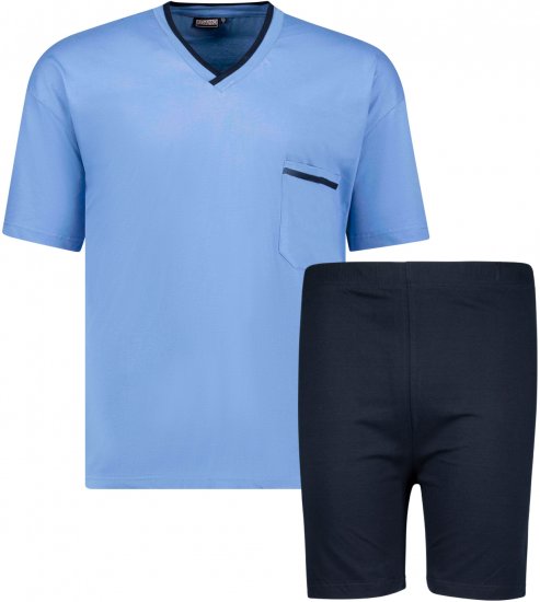 Adamo Ben Short sleeve Pyjama Light Blue - Donje rublje & Kupaće hlače - muške donje rublje veliki brojevi