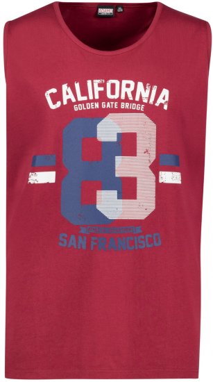Adamo Golden Gate Comfort Fit Printed Tank-top Burgundy - Majice Kratkih Rukava - Muške Majice Kratkih Rukava Veliki Brojevi 