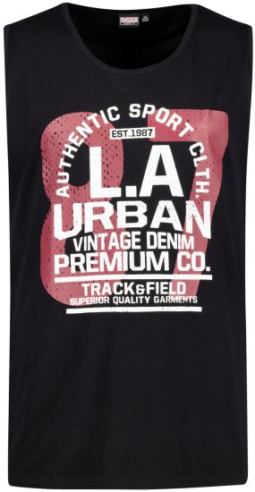 Adamo Urban Comfort Fit Printed Tank-top Black - Majice Kratkih Rukava - Muške Majice Kratkih Rukava Veliki Brojevi 