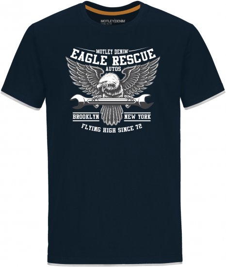 Motley Denim Eccles T-shirt Navy - Majice Kratkih Rukava - Muške Majice Kratkih Rukava Veliki Brojevi 
