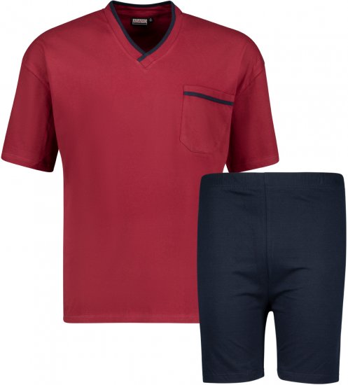Adamo Ben Short sleeve Pyjama Burgundy - Donje rublje & kupaće hlače - muške donje rublje veliki brojevi