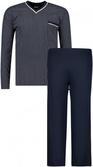 Adamo Gustav Long sleeve Pyjama Navy - Donje rublje & kupaće hlače - muške donje rublje veliki brojevi