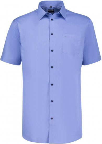 Adamo Warren Comfort Fit Short Sleeve Shirt Medium Blue - Košulje - Muške Košulje Veliki Brojevi