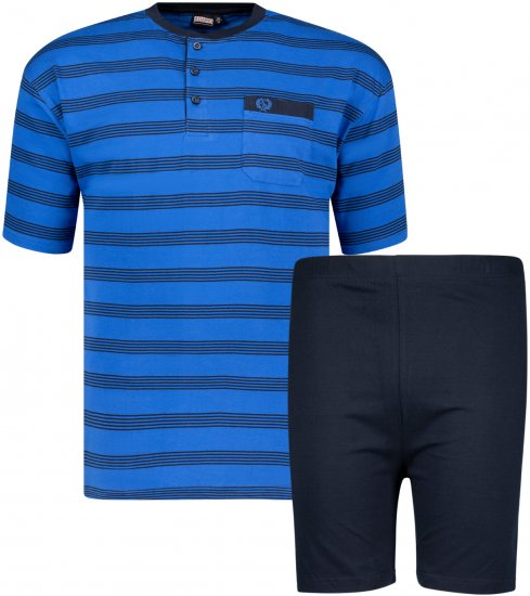 Adamo Anil Serafino Short sleeve Pyjama Royal Blue - Donje rublje & kupaće hlače - muške donje rublje veliki brojevi