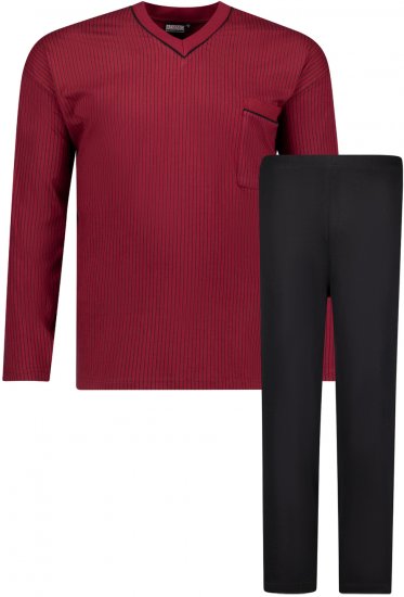 Adamo Gustav Long sleeve Pyjama Burgundy - Donje rublje & kupaće hlače - muške donje rublje veliki brojevi