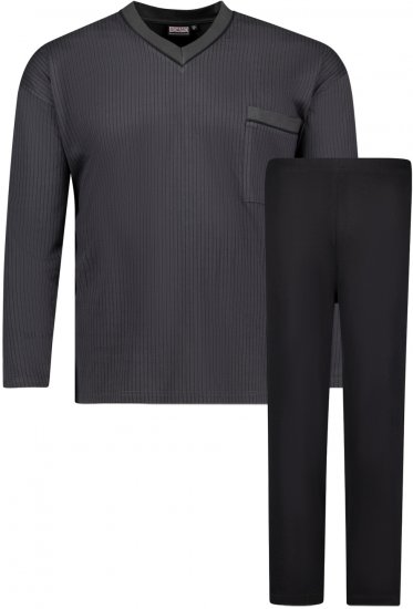 Adamo Gustav Long sleeve Pyjama Charcoal - Donje rublje & kupaće hlače - muške donje rublje veliki brojevi