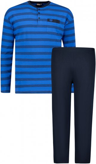 Adamo Alex Serafino Long sleeve Pyjama Royal Blue - Donje rublje & kupaće hlače - muške donje rublje veliki brojevi