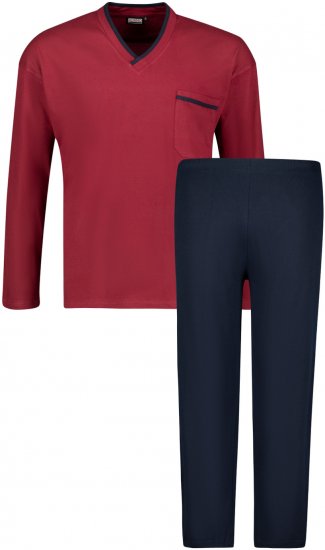 Adamo Beppo Long Sleeve Pyjama Burgundy - Donje rublje & kupaće hlače - muške donje rublje veliki brojevi