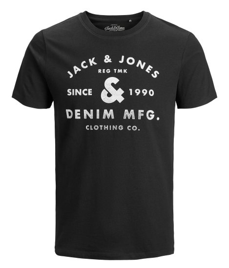 Jack & Jones Jeans T-Shirt Black - Majice Kratkih Rukava - Muške Majice Kratkih Rukava Veliki Brojevi 