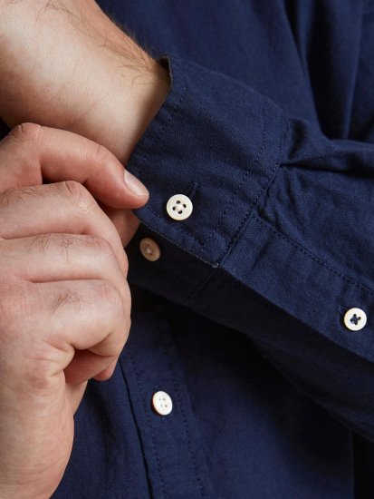 Jack & Jones Summer Shirt L/S Navy - Košulje - Muške Košulje Veliki Brojevi