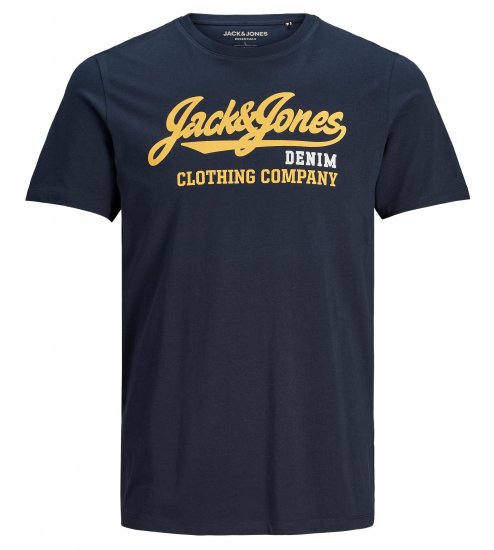 Jack & Jones Logo T-Shirt Navy - Majice Kratkih Rukava - Muške Majice Kratkih Rukava Veliki Brojevi 