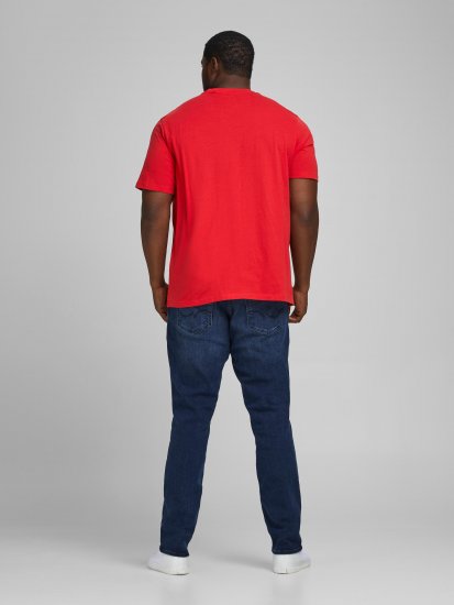 Jack & Jones Elogo T-Shirt True Red - Majice Kratkih Rukava - Muške Majice Kratkih Rukava Veliki Brojevi 