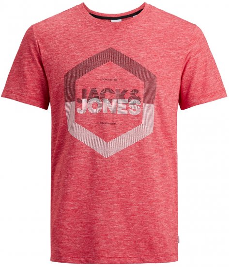 Jack & Jones Elight Crew Neck T-shirt Red - Majice Kratkih Rukava - Muške Majice Kratkih Rukava Veliki Brojevi 