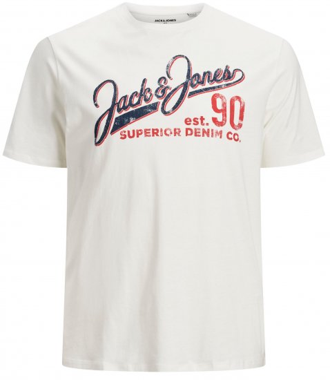 Jack & Jones Elogo T-Shirt White - Majice Kratkih Rukava - Muške Majice Kratkih Rukava Veliki Brojevi 