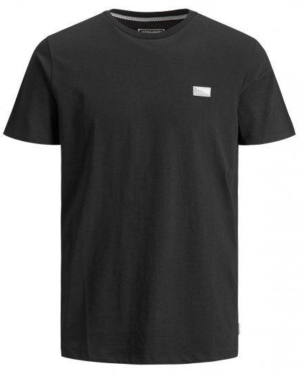 Jack & Jones Schultz Crew Neck T-Shirt Black - Majice Kratkih Rukava - Muške Majice Kratkih Rukava Veliki Brojevi 