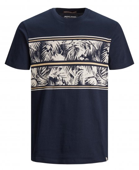 Jack & Jones Sunnys Tee Navy Blazer - Majice Kratkih Rukava - Muške Majice Kratkih Rukava Veliki Brojevi 