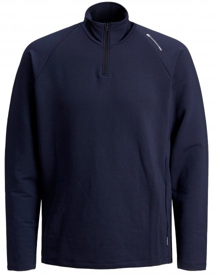Jack & Jones Running Half Zip Sweat Navy - Puloveri & dukserice - Muške Puloveri & dukserice veliki brojevi