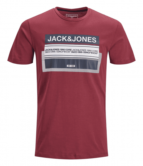 Jack & Jones Booster T-shirt Sun-Dried Tomato - Majice Kratkih Rukava - Muške Majice Kratkih Rukava Veliki Brojevi 