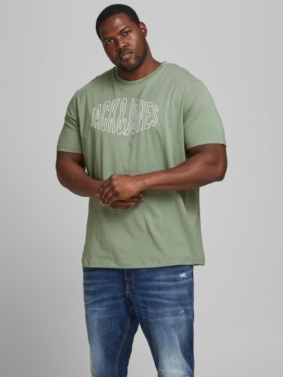 Jack & Jones Preston T-Shirt Sea Spray - Majice Kratkih Rukava - Muške Majice Kratkih Rukava Veliki Brojevi 