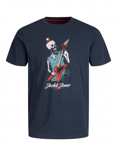 Jack & Jones JORFESTIVE Xmas Skull T-shirt Navy - Majice Kratkih Rukava - Muške Majice Kratkih Rukava Veliki Brojevi 