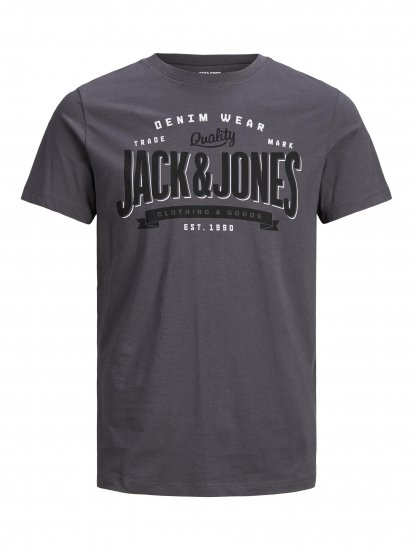 Jack & Jones JJELOGO TEE Gray - Majice Kratkih Rukava - Muške Majice Kratkih Rukava Veliki Brojevi 