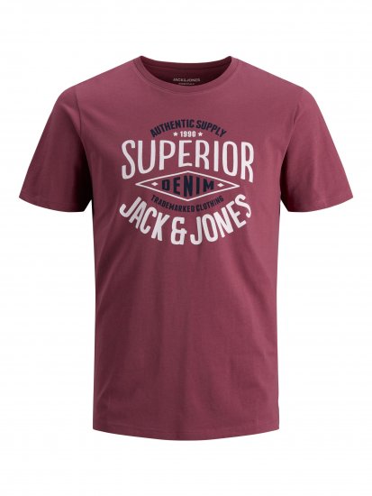 Jack & Jones JJELOGO TEE Hawthorn Rose - Majice Kratkih Rukava - Muške Majice Kratkih Rukava Veliki Brojevi 