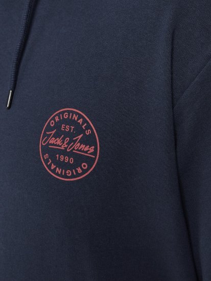 Jack & Jones JJESHARK SWEAT Hoodie Navy - Puloveri & dukserice - Muške Puloveri & dukserice veliki brojevi