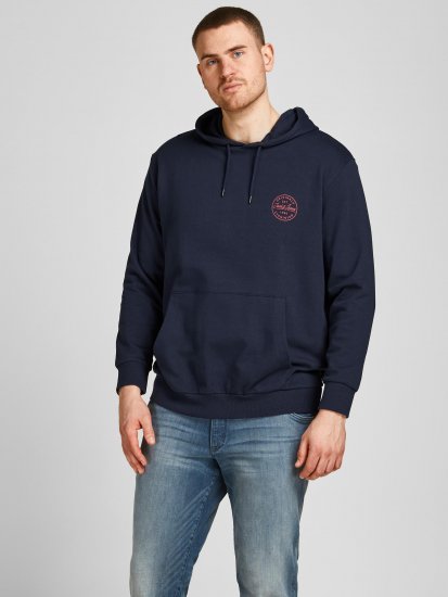 Jack & Jones JJESHARK SWEAT Hoodie Navy - Puloveri & dukserice - Muške Puloveri & dukserice veliki brojevi