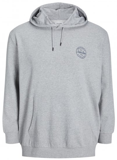 Jack & Jones JJESHARK SWEAT Hoodie Light Grey - Puloveri & dukserice - Muške Puloveri & dukserice veliki brojevi